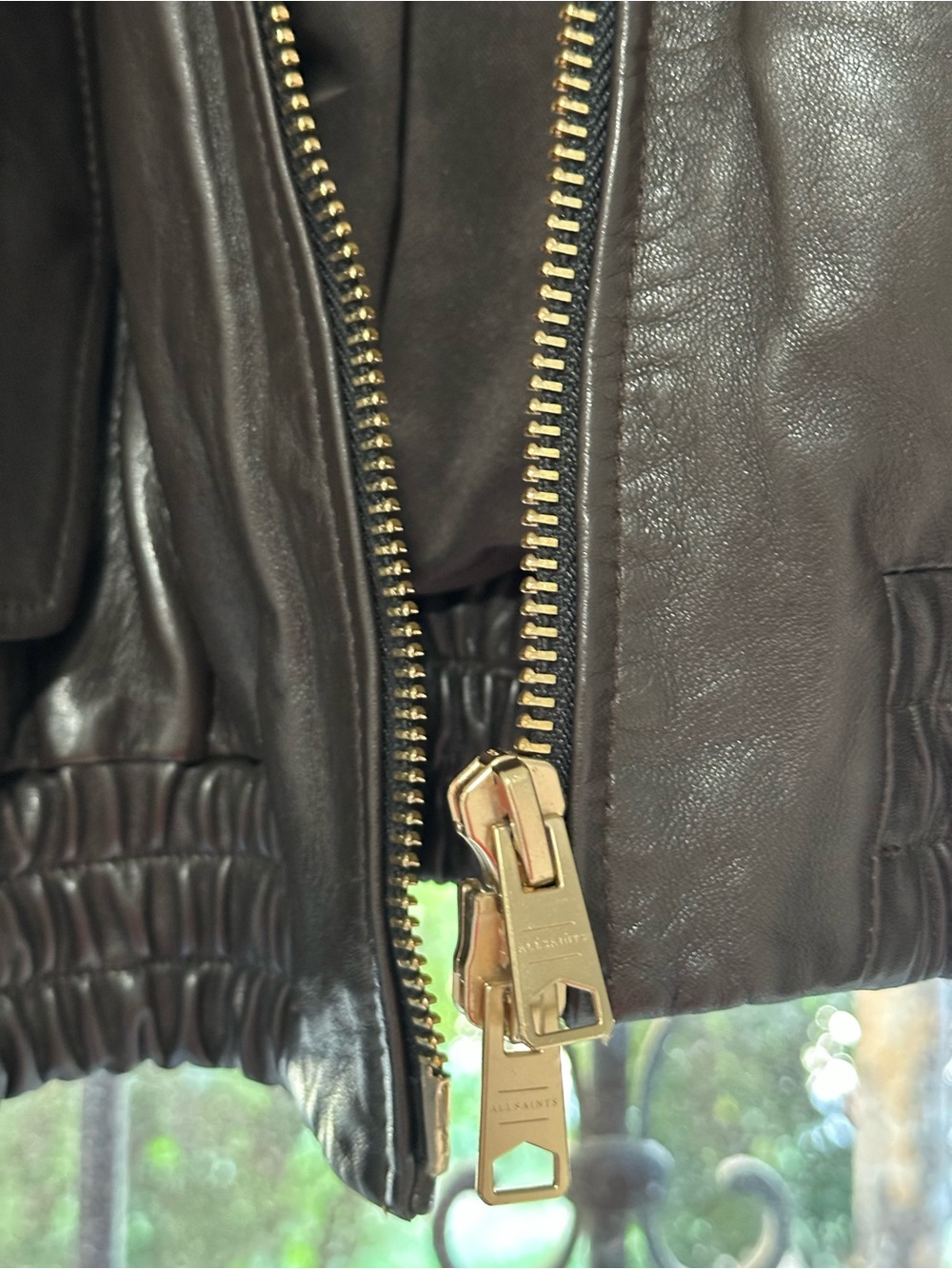ALLSAINTS CROPPED SHEEP LEATHER JACKET - Picture 9 of 13
